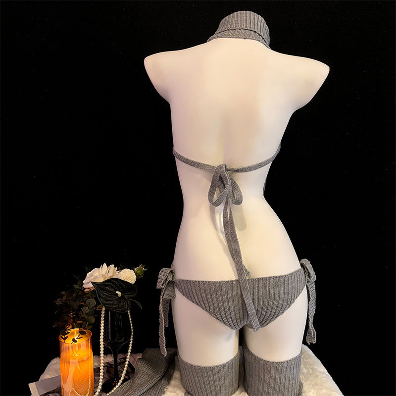 suspender knit sweater（Gray）