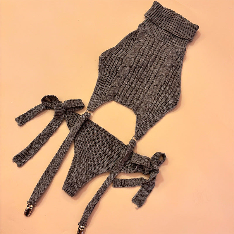 suspender knit sweater（Gray）