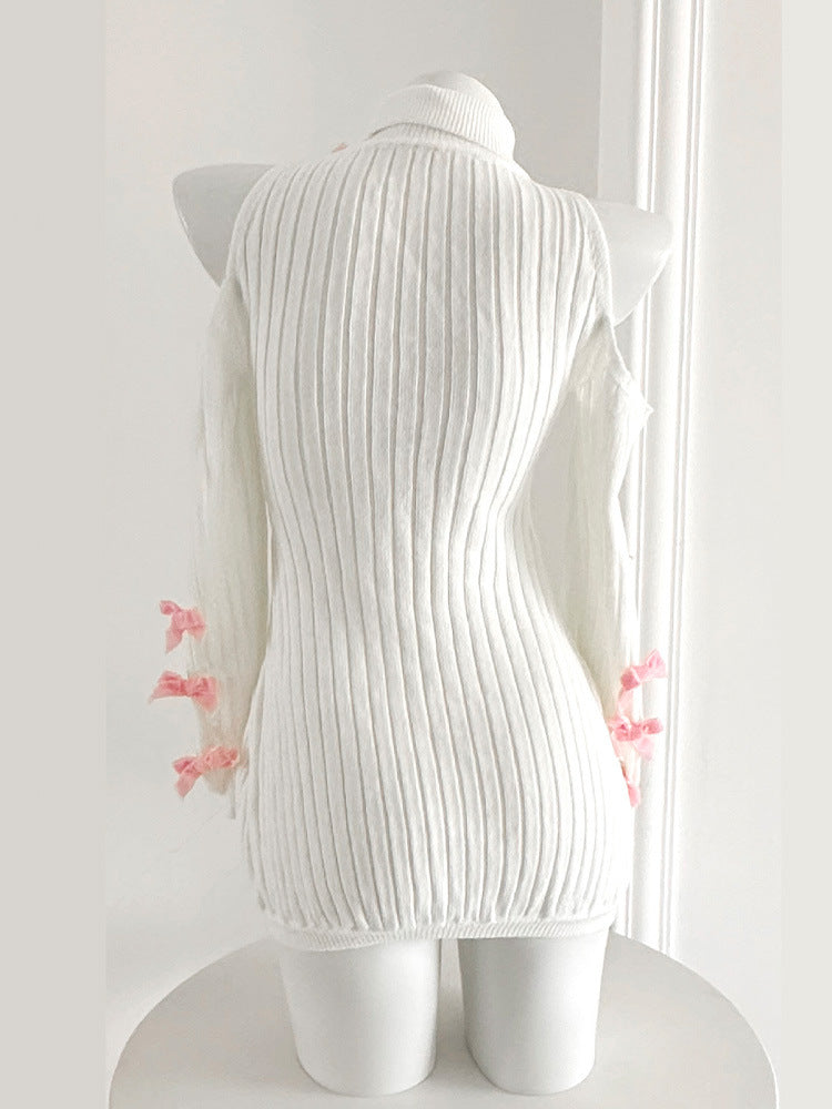 Hollow hip-hugging knitted sweater skirt