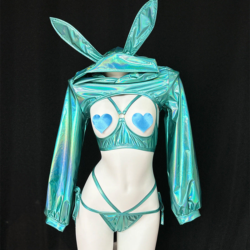 Blue Cyberpunk Bunny Laser Suit