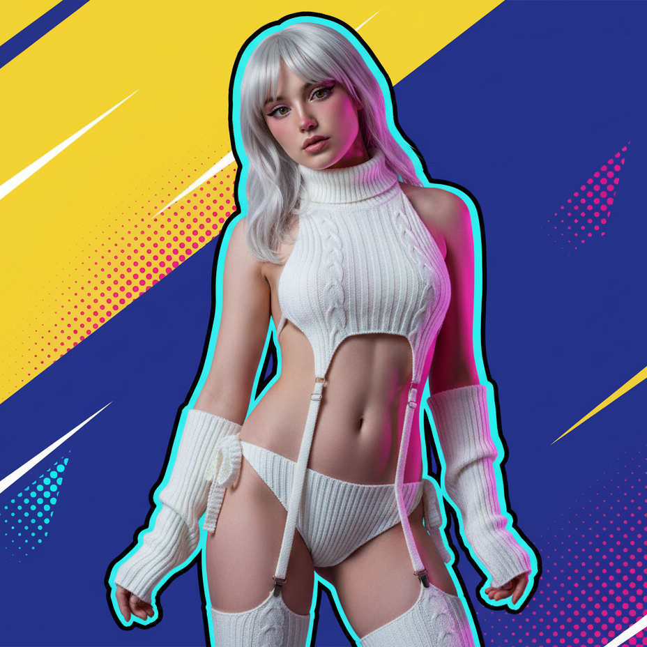 suspender knit sweater（White）