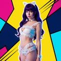 Gothic Kitty Lingerie Set(White)