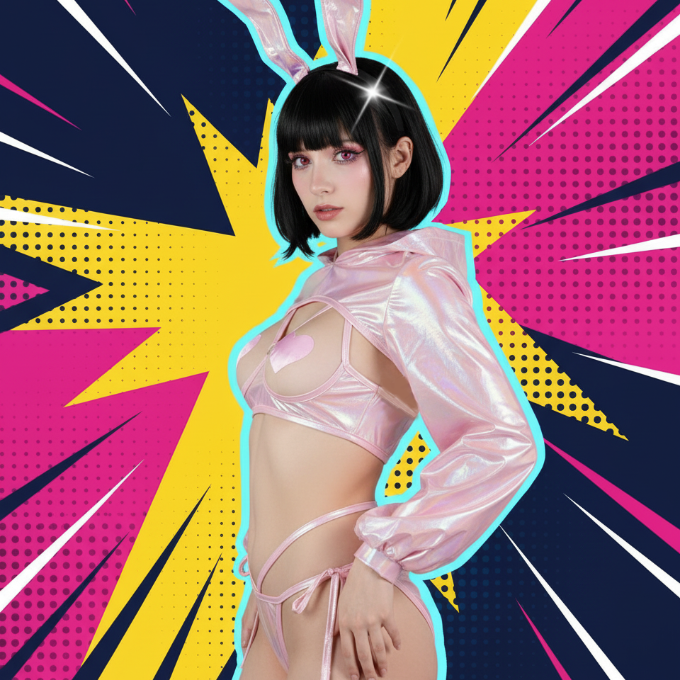 Pink Cyberpunk Bunny Laser Suit