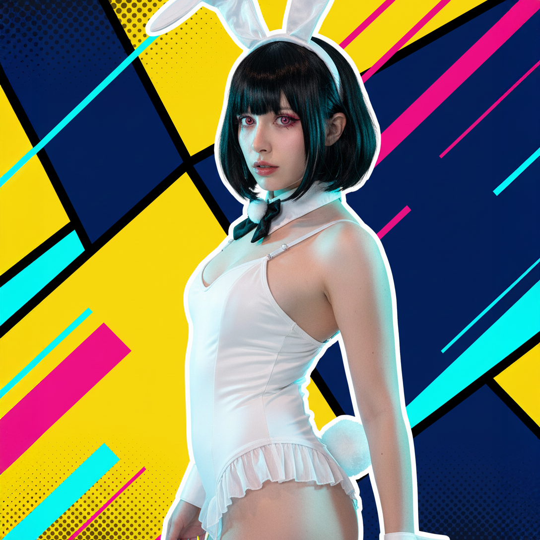 Bunny girl white jumpsuit