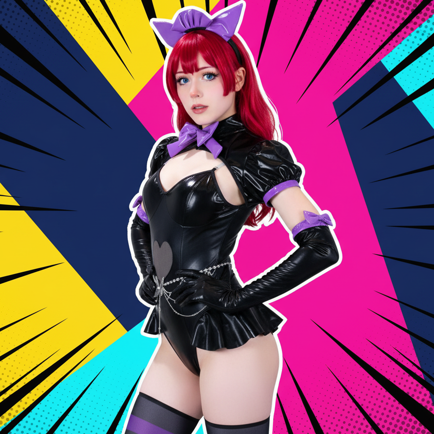Dark cat ear suit